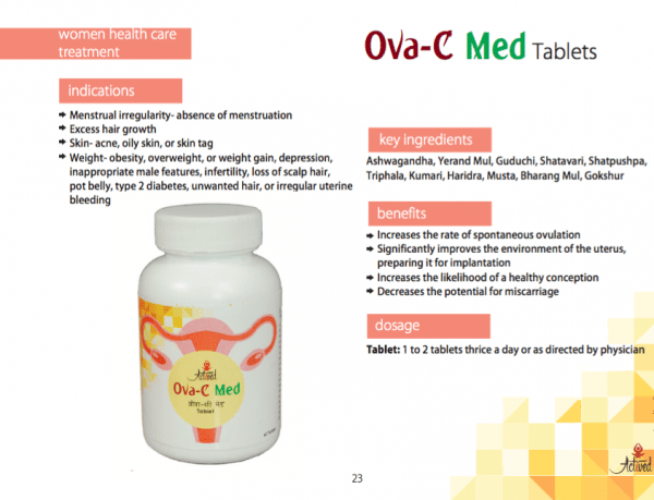 PCOD One Month Starter Pack : Ova C Med (60 Tab x 2) + Menstra C Med (200 ml x 2)